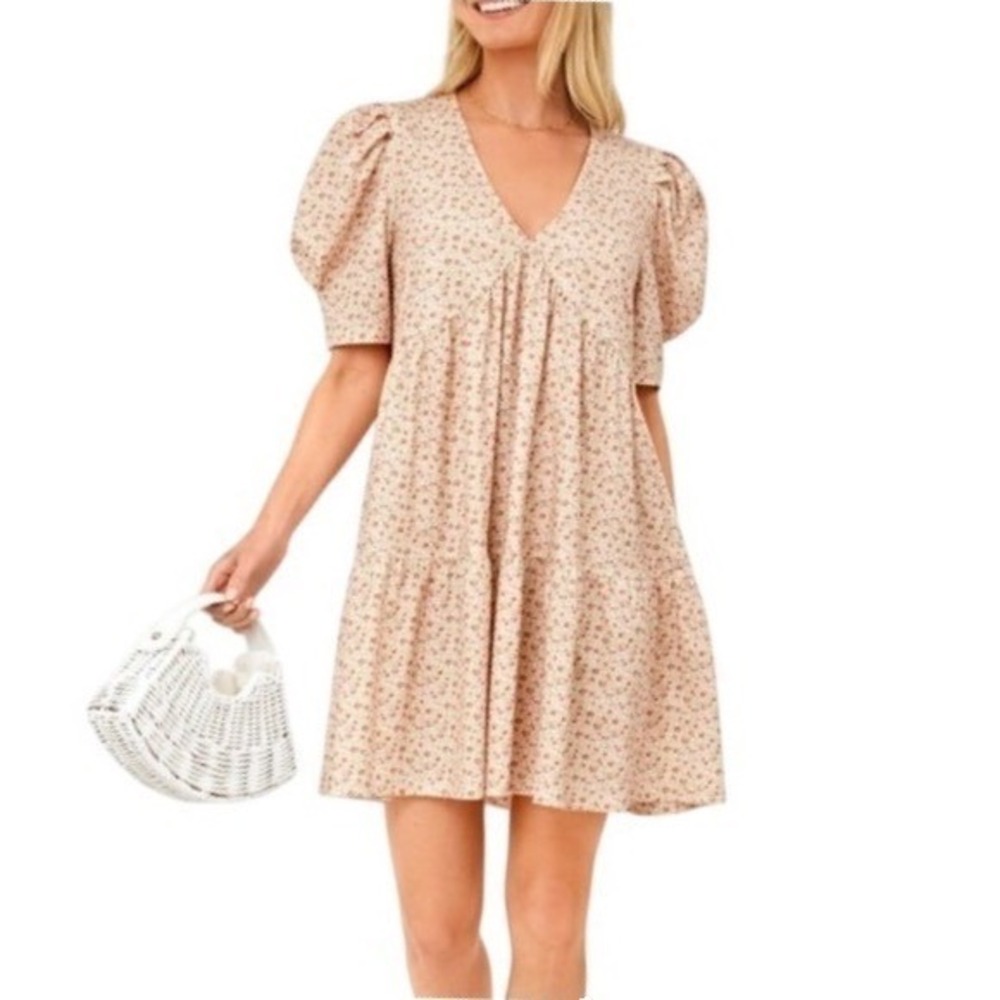 Tuckernut Hyacinth House Follie Puff Slv Mini Dress Babyoll Tiers‎ Floral Size M
